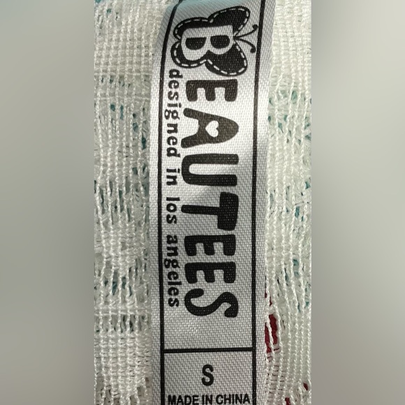 Girl Small Owl Top | Aqua | Croquet Open Back - Picture 6 of 6